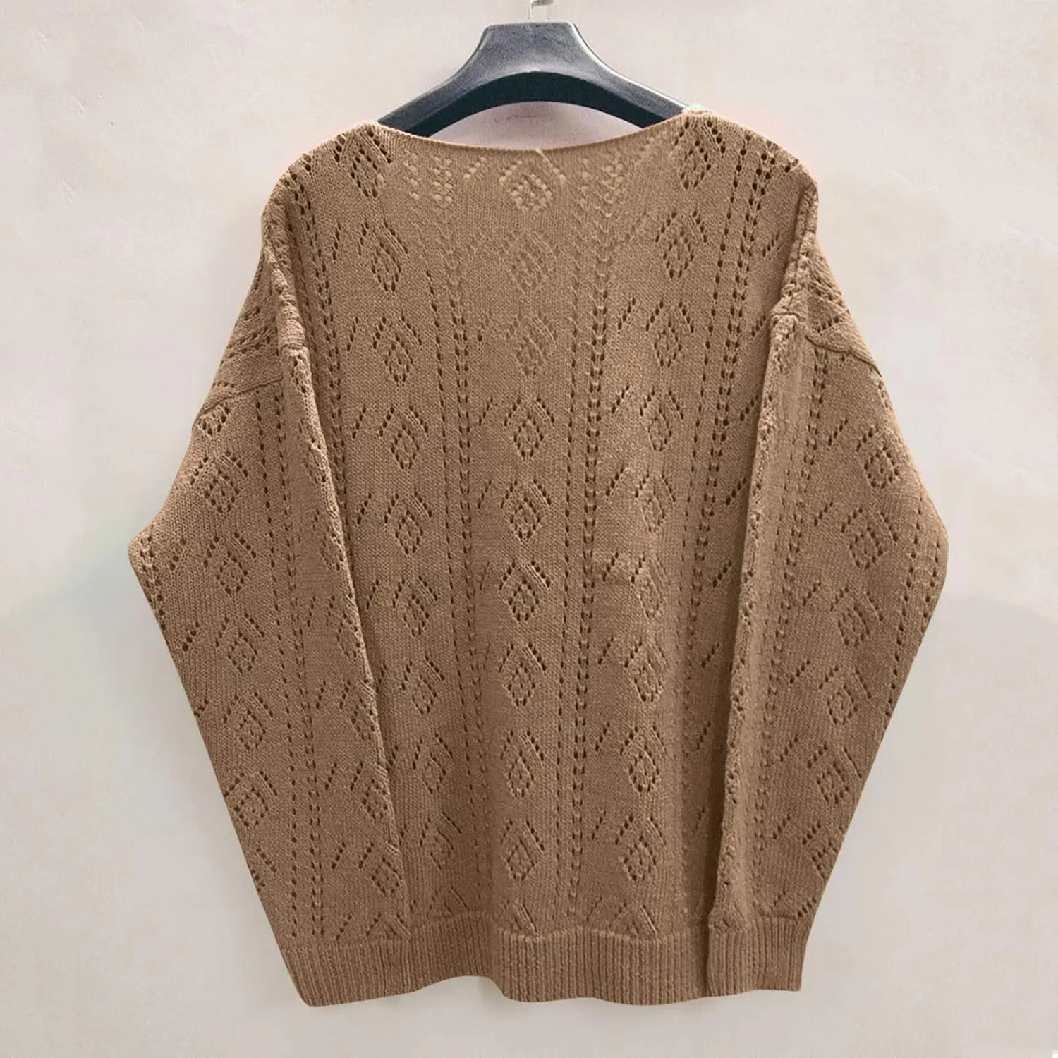Women's Open Front Cardigan Buttons Hollow Out Cardigan Sweater Casual Soft Drape Fall Cardigan Women's 2024 Fall