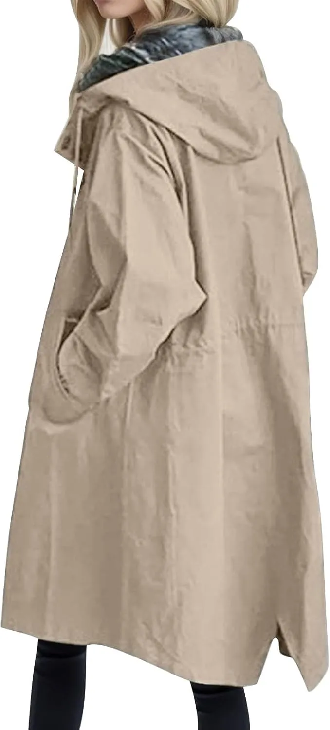 Women's Trench Coat 2024 Long Double-Breasted Fall Fashion Windbreaker Jackets Classic Lapel Slim Overcoat Outerwear