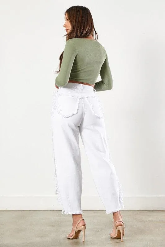 Women's White Slouchy Jeans