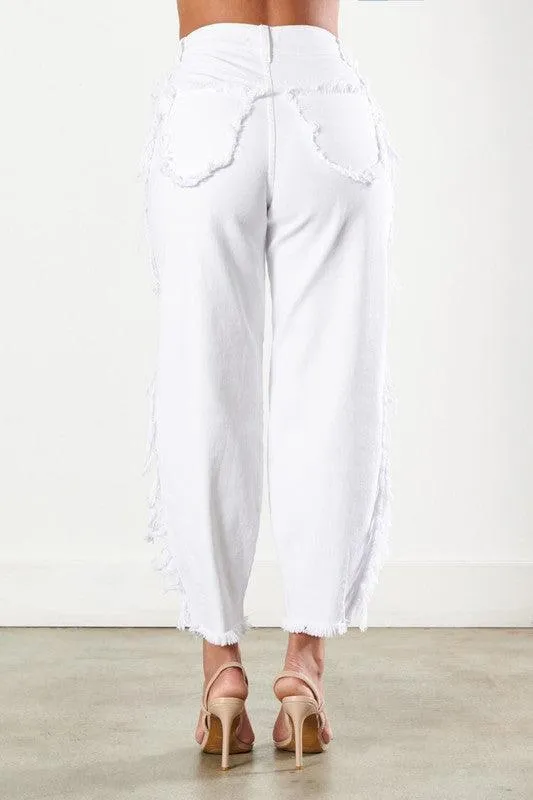 Women's White Slouchy Jeans